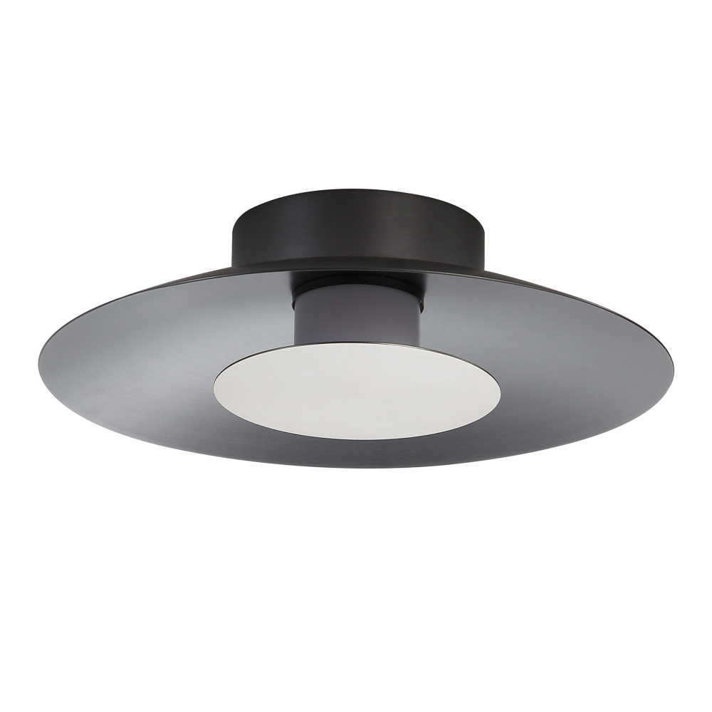 Yep by Golden Lighting Luma Integrated LED Flush Mount in Graphite and Sand Nickel shade